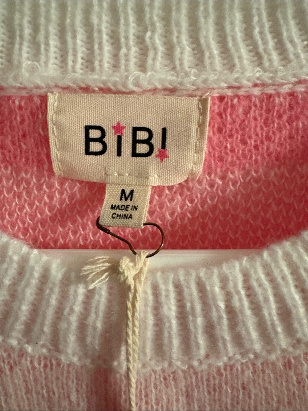 NWT BiBi Color Block Sweater with Crochet Flowers - Picture 5 of 9